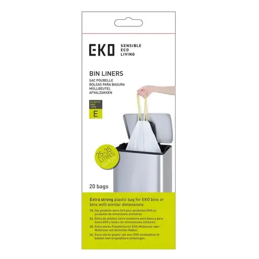 Avfallspose EKO E 55x70 25-35L hvit (12)