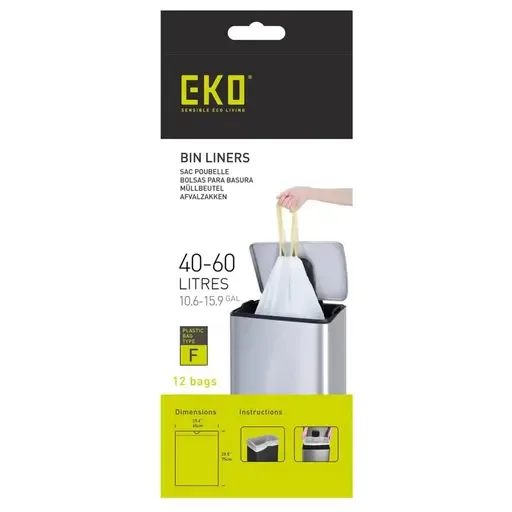 Avfallspose EKO F 65x75 40-60L hvit (12)