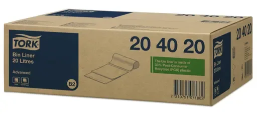 Avfallspose Tork B1 plast 20l 15my, rull 250 stk
