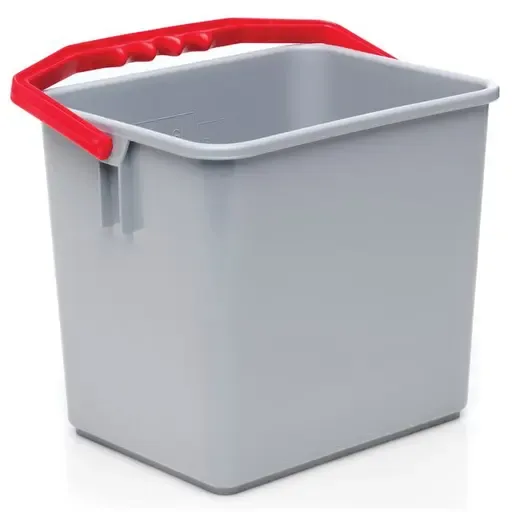 Bøtte BASICLEAN plast rødt håndtak 6L
