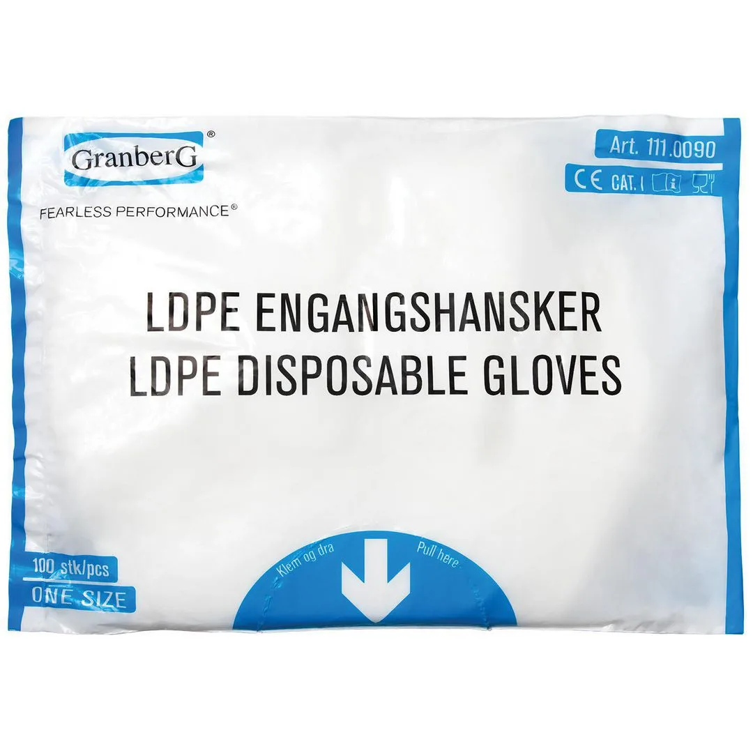 Hanske GRANBERG 0090 engangs LDPE (100)