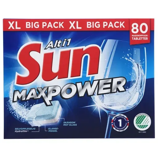 Maskinoppvask SUN MaxPower Alt i 1 (80)