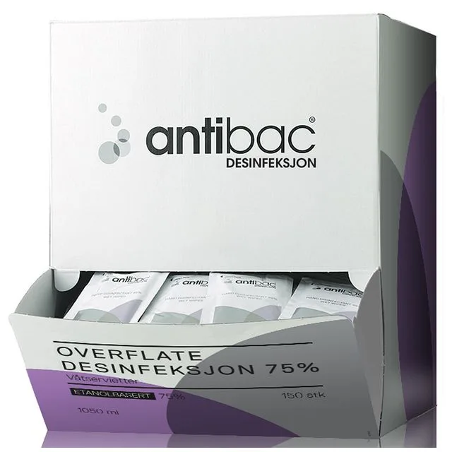 Overflatedesinfeksjon ANTIBAC 17x22(150)