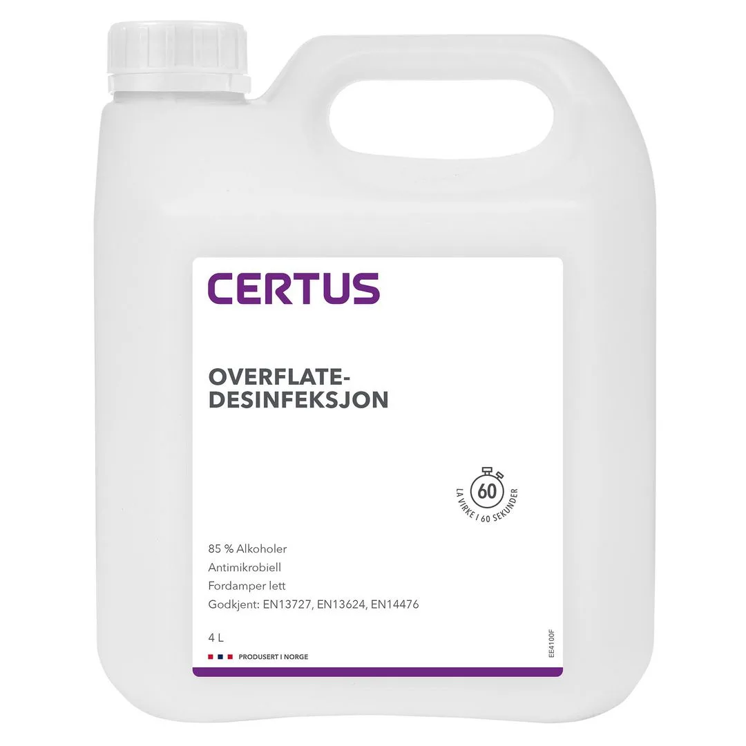 Overflatedesinfeksjon CERTUS 85% 4L
