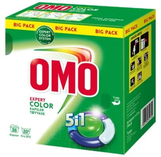 Tøyvask OMO Expert Color 5i1 (36 stk)