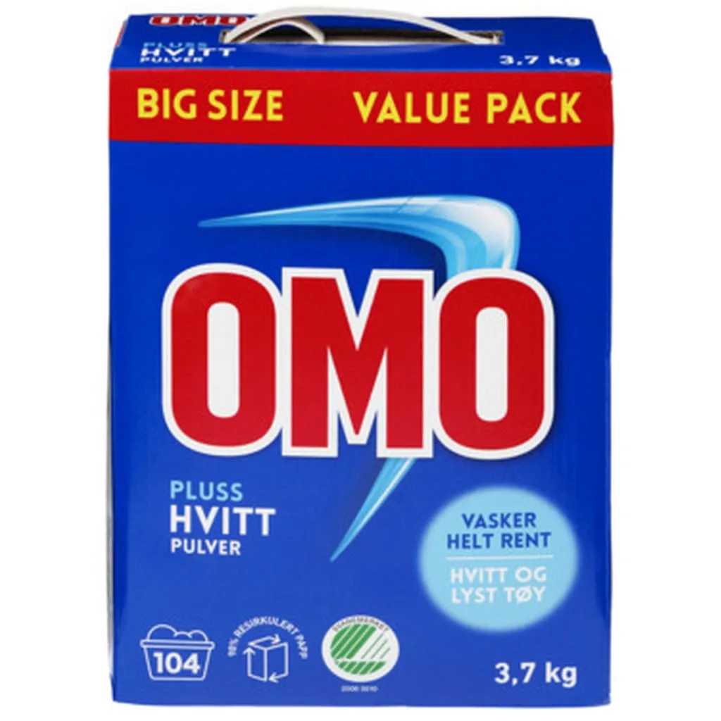 Tøyvask OMO Pluss Hvitt 3,7kg