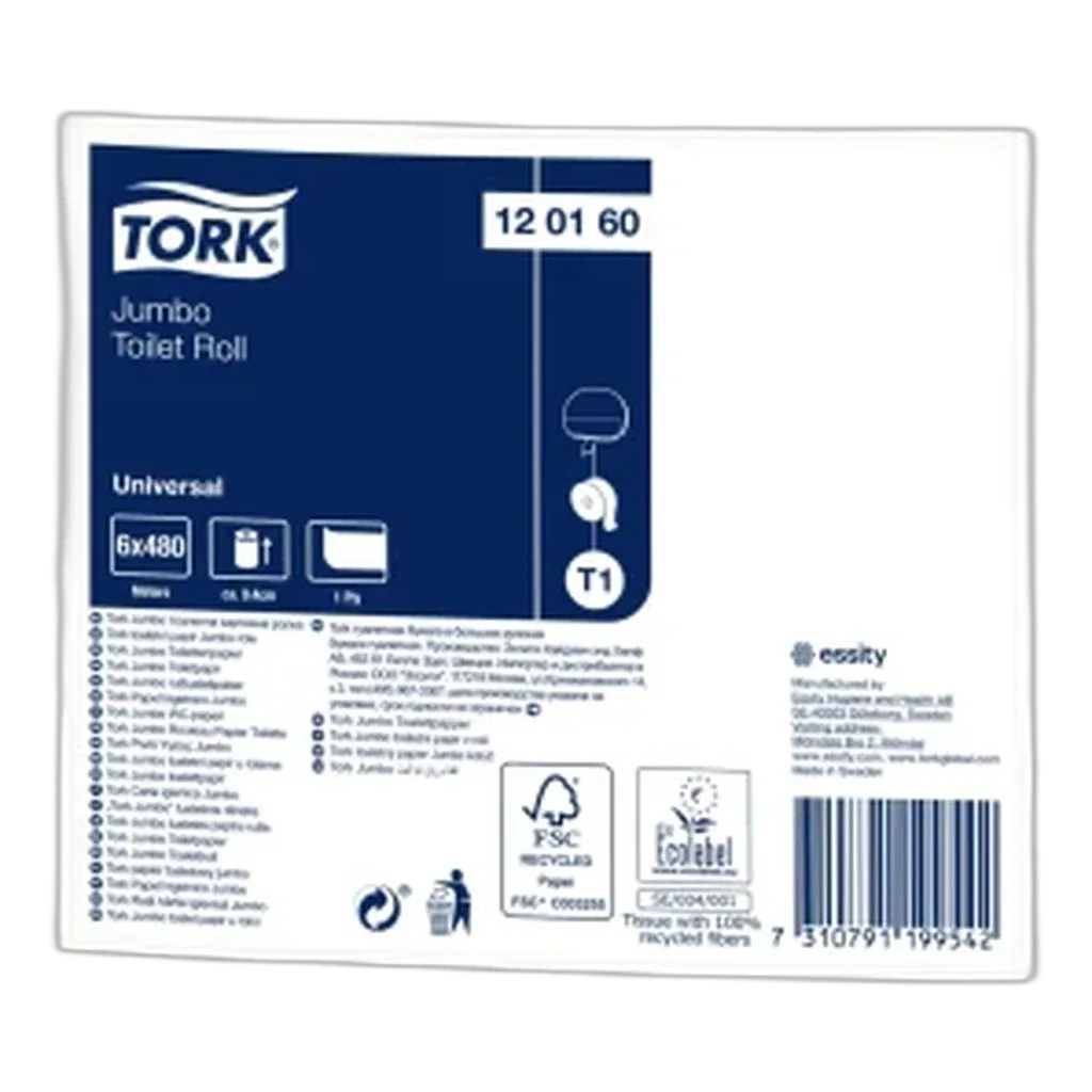 Toalettrull Tork T1 Jumbo Universal 1l 