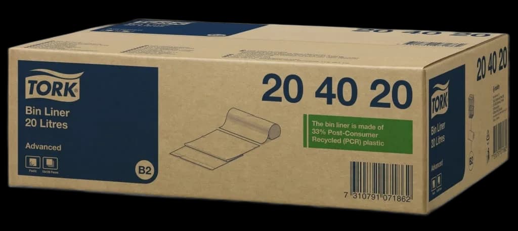 Avfallspose Tork B1 plast 20l 15my, rull 250 stk