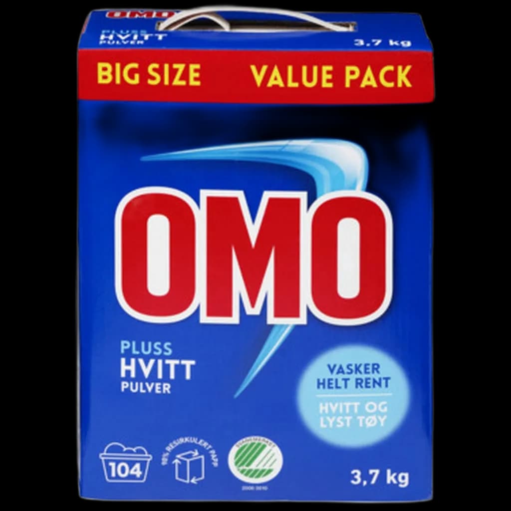 Tøyvask OMO Pluss Hvitt 3,7kg