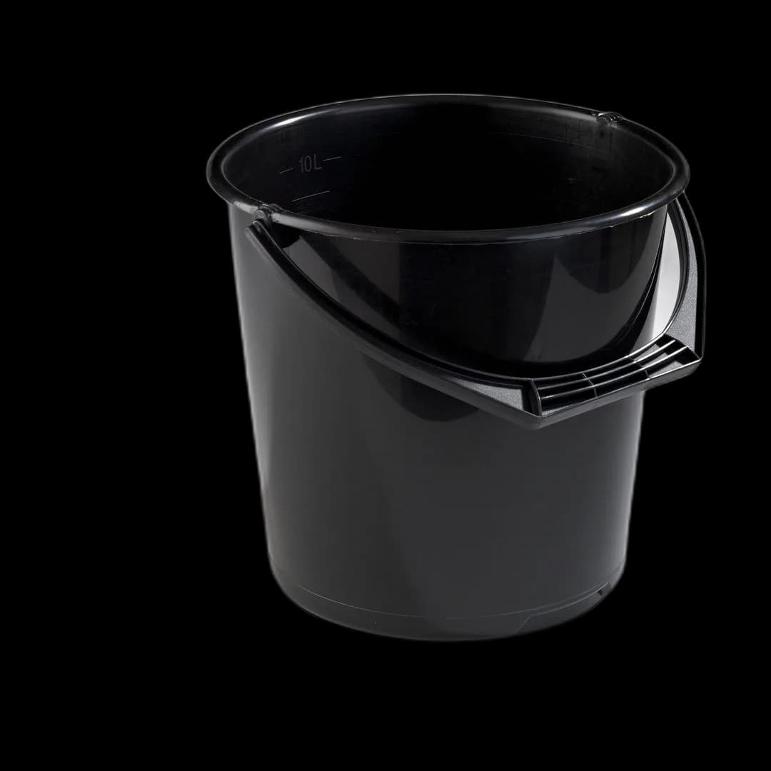 Bøtte plast 10L sort