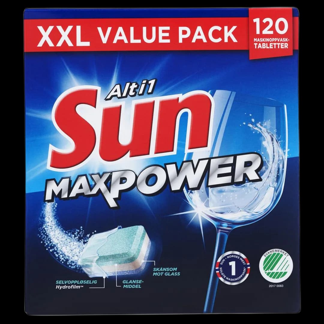 Maskinoppvask SUN MaxPower Alt i 1 (120)